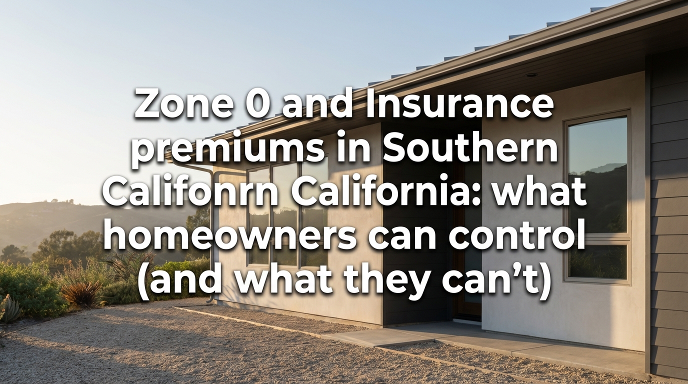 Zone 0 and Insurance premiums in Southern California: what homeowners can control (and what they can’t)
