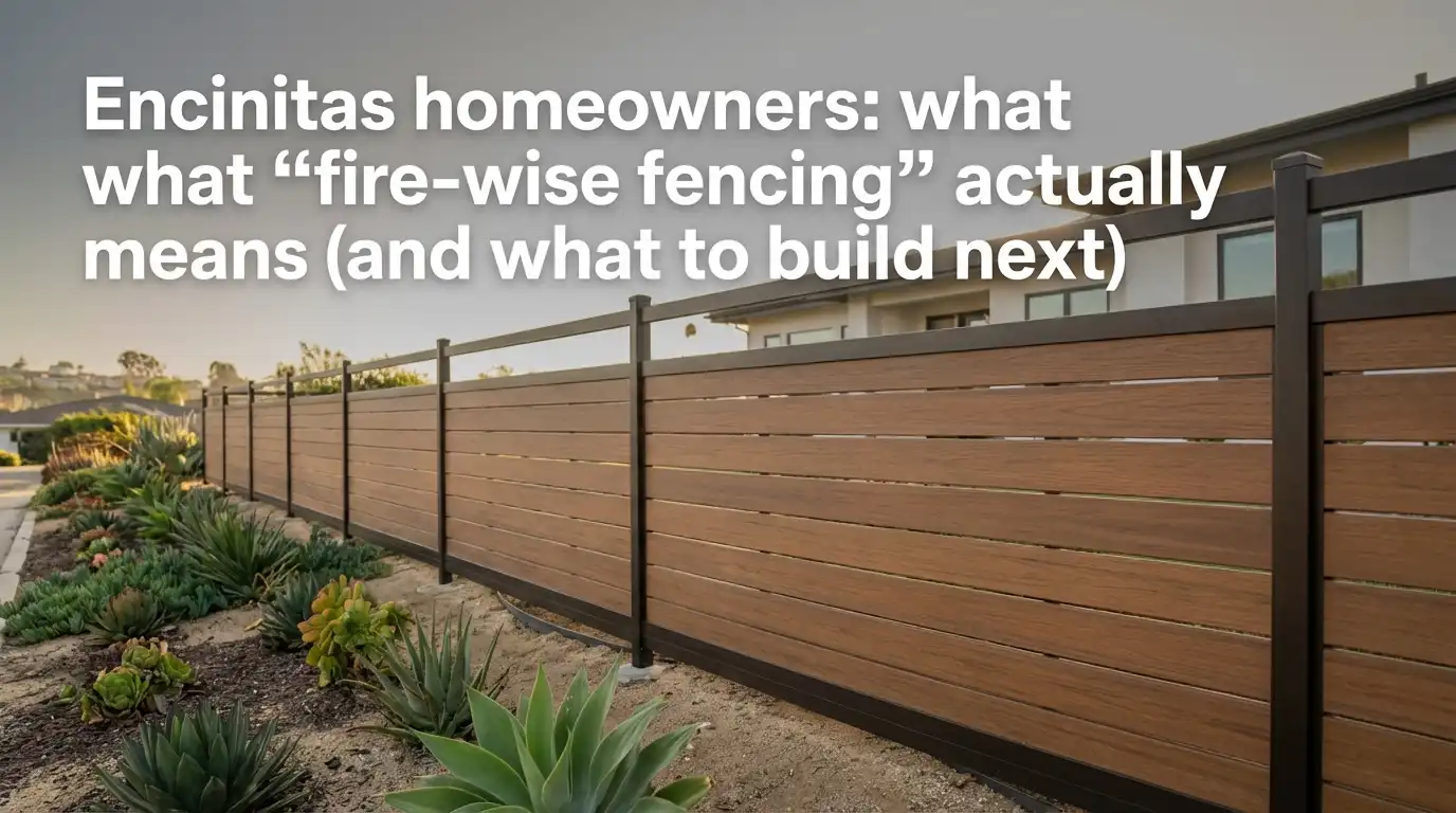 Encinitas homeowners: what “fire-wise” fencing really means (and what to build within 5 feet)