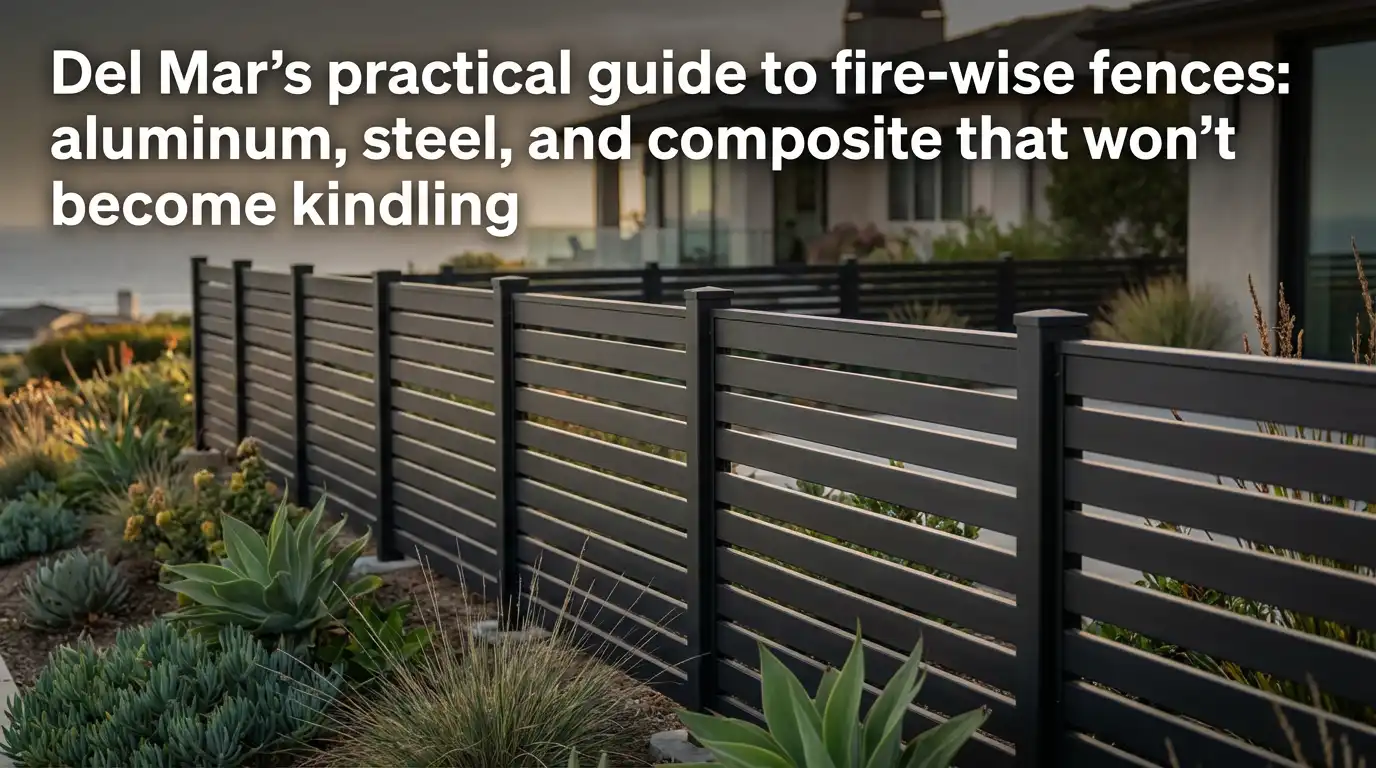 Del Mar’s no-nonsense guide to fire-wise aluminum, steel, and composite fencing