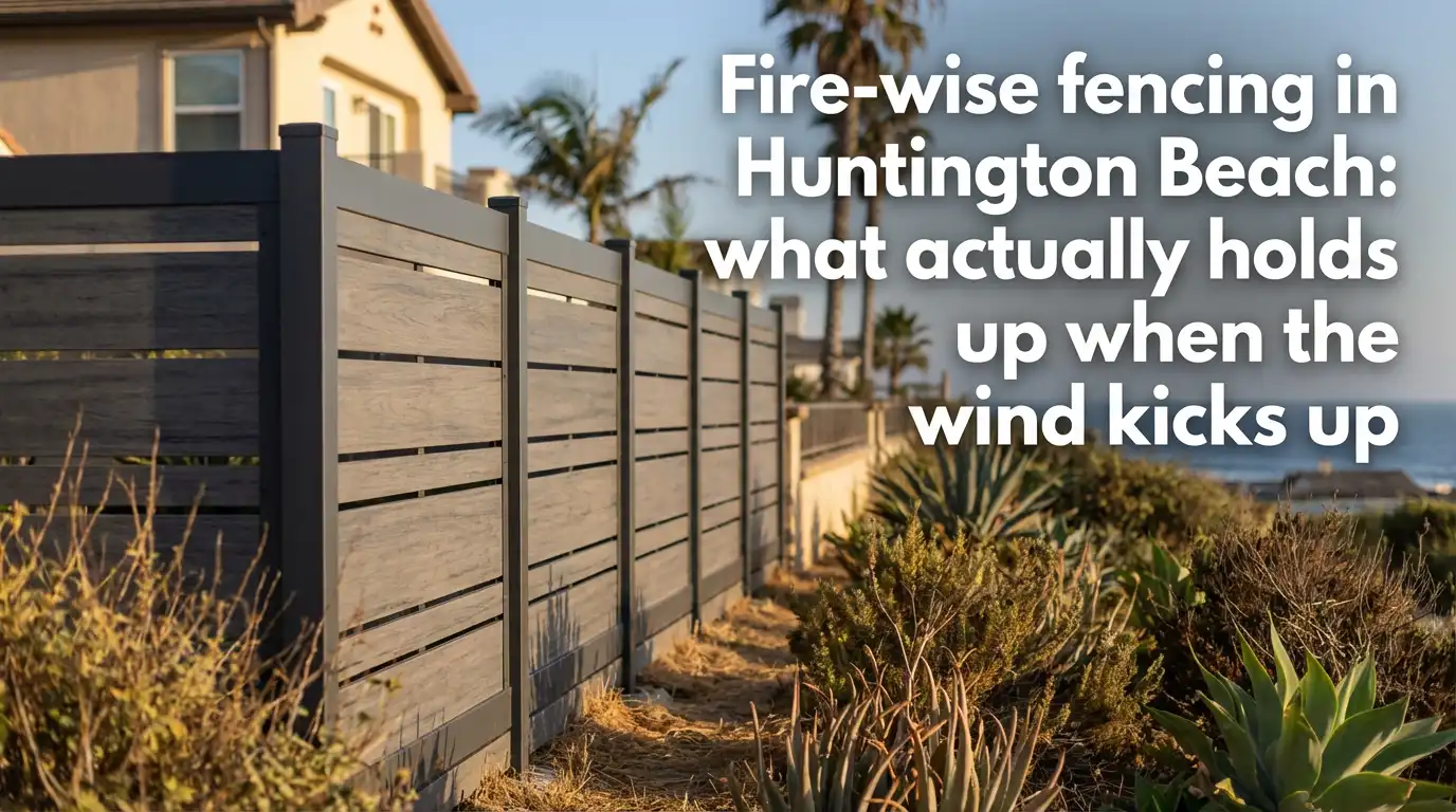 Zone 0 fencing in Huntington Beach: when aluminum, steel, and composite make more sense than wood