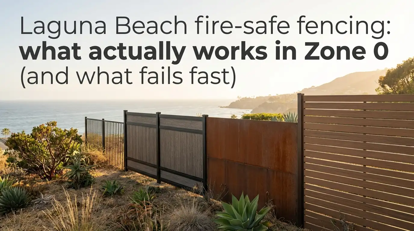 Laguna Beach’s no-nonsense guide to fire-wise aluminum, steel, and composite fencing