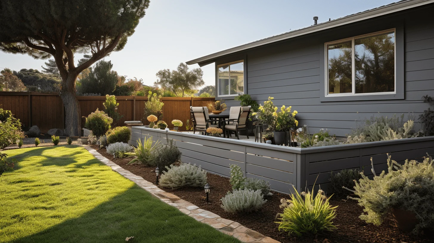 Composite wood fence in San Diego home