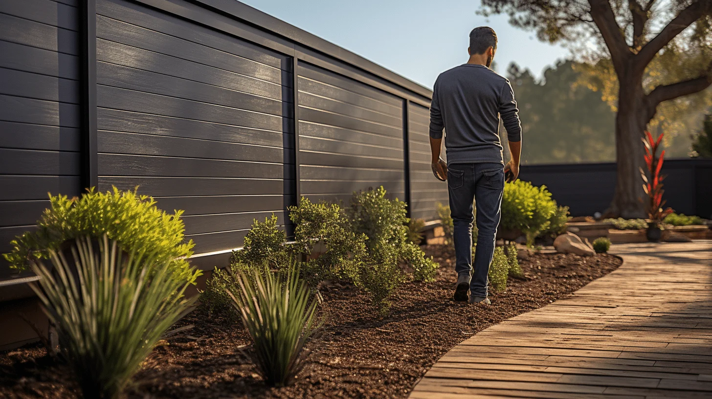 Person admiring composite deck
