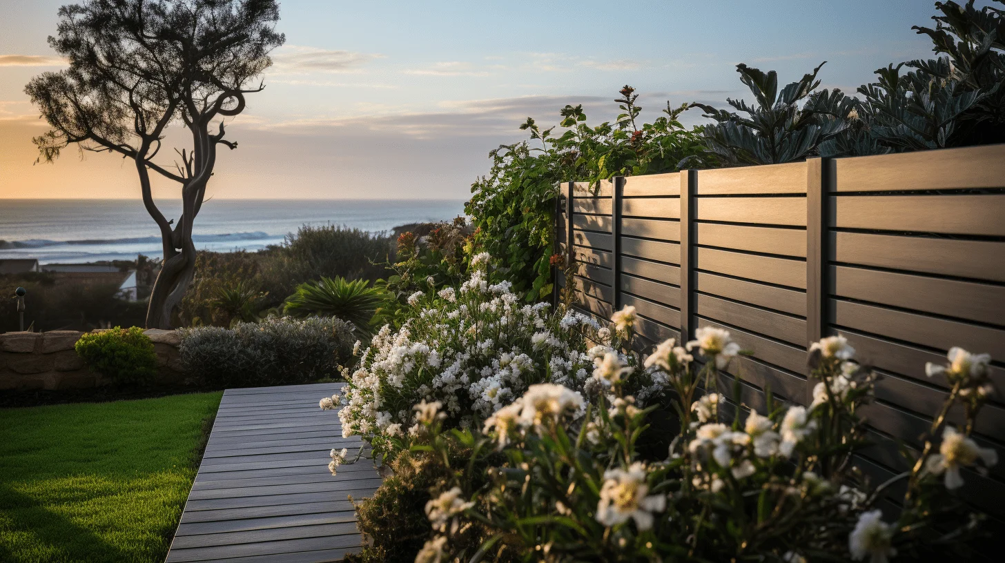 Six-foot-tall composite wood fence
