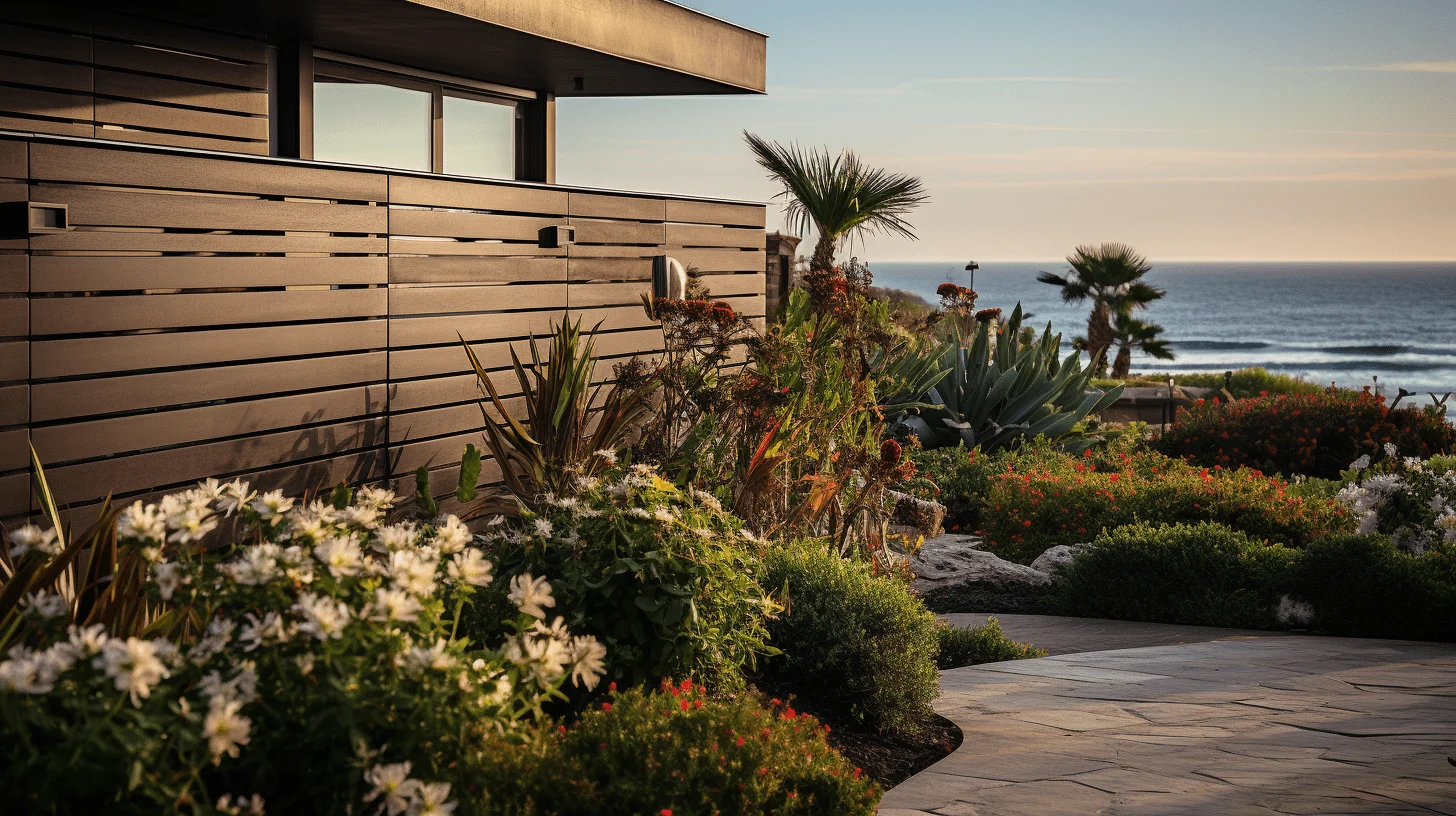 Composite wood fence in Del Mar, California