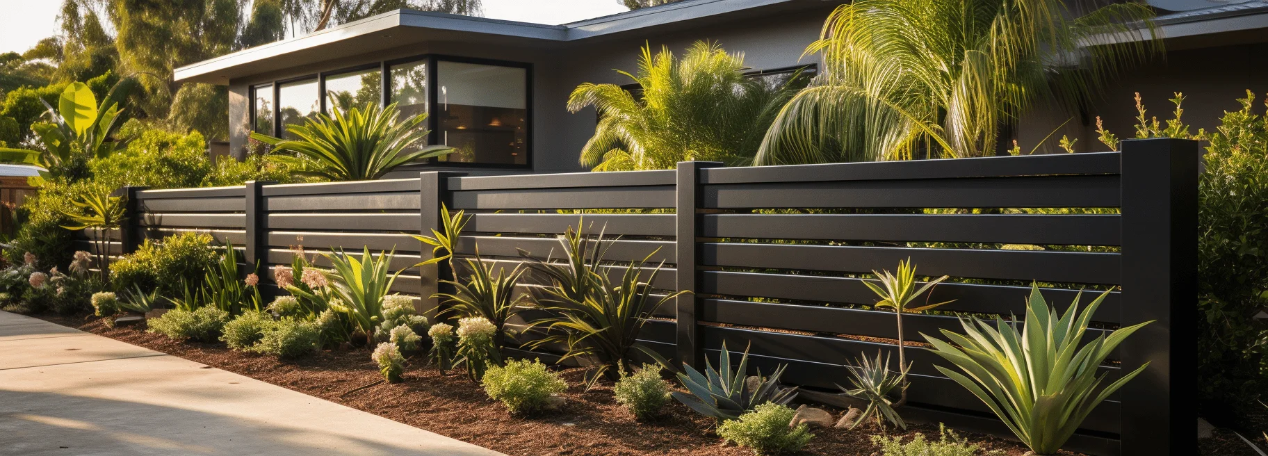 San Diego residence with aluminum wood fence