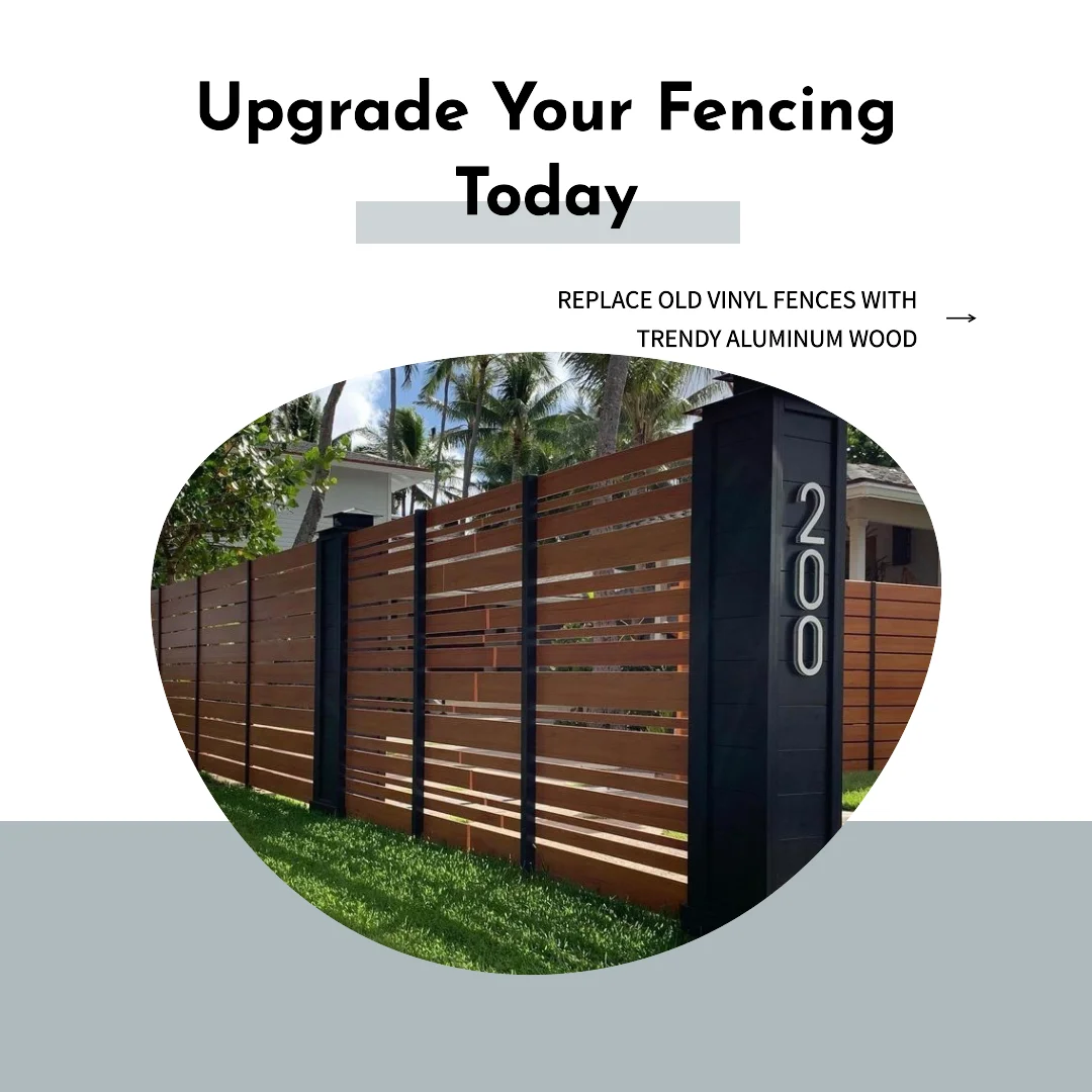 Replacing vinyl fences with aluminum wood
