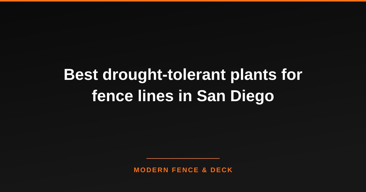 Best drought-tolerant plants for fence lines in San Diego