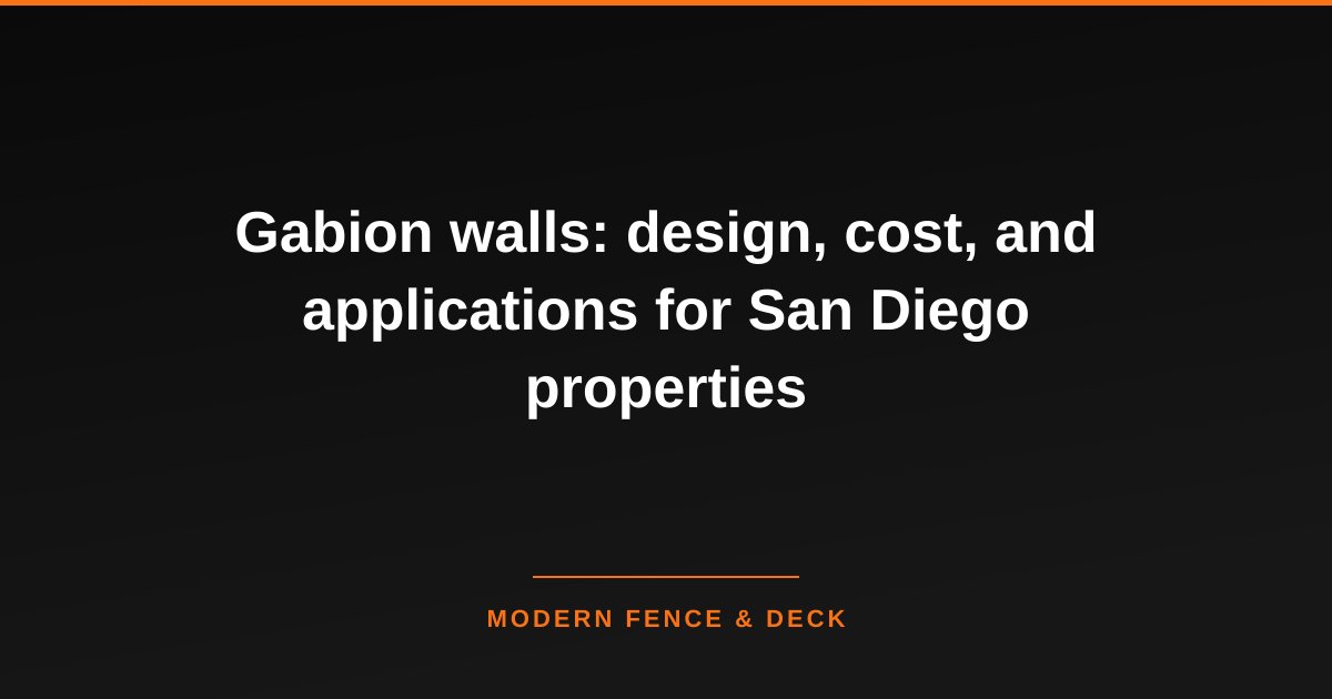 Gabion walls: design, cost, and applications for San Diego properties