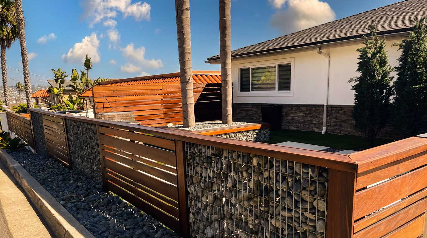 Gabion wall section Pacific Beach