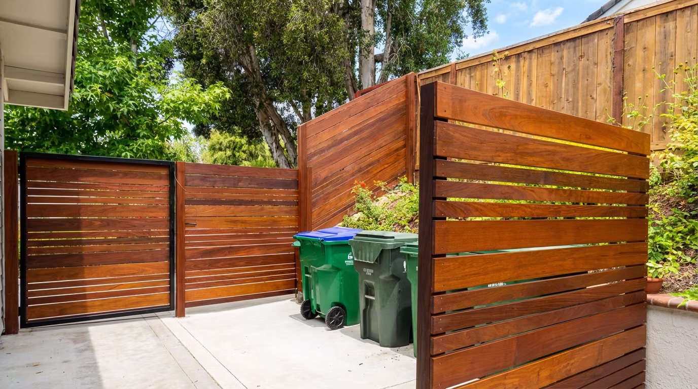 IPE fence with wire mesh detail